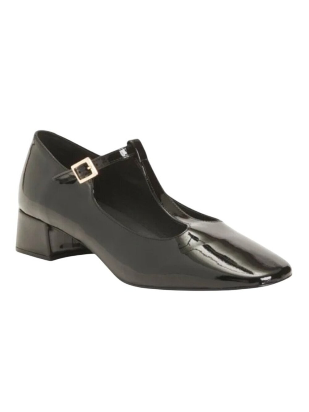 Belang Black Made in Spain Patent Leather Strappy Heeled Mary Janes Size 41